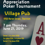 Rocky Mountain Poker Venues will be hosting its $500 Cash and Prizes Customer Appreciation Tournament on Thursday, June 21st at the Village Pub (Thornton)